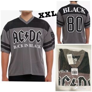 AC/DC NWT Back In Black Unisex Football Jersey
